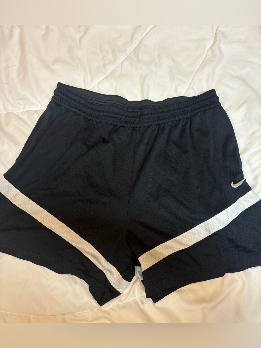 Men’s Nike Black Athletic Shorts with White Accent XL